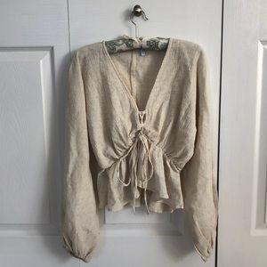 ASOS Design Cream-color bohemian shirt